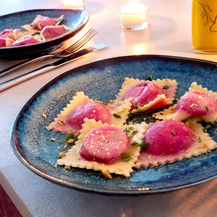 Foto bij het recept Bietenravioli | Glutenvrij