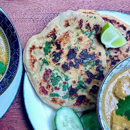 Foto bij het recept Glutenvrij & vegan Naan brood (zonder gist)