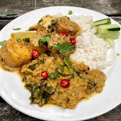 Foto bij het recept Indiase rode linzencurry