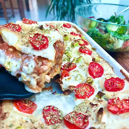 Foto bij het recept Lasagne met linzen en bloemkoolbechamel