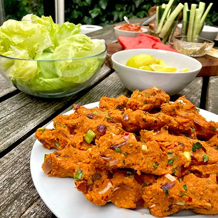 Foto bij het recept Rode linzenköfte