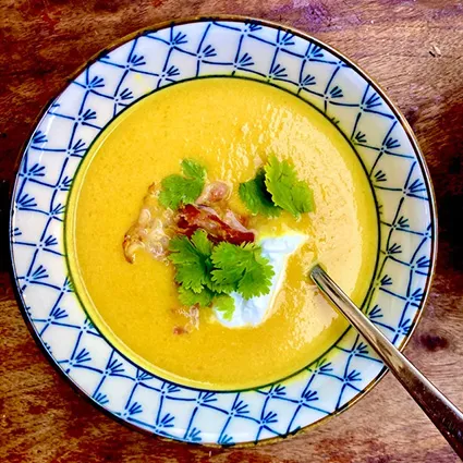 Foto bij het recept Romige pompoensoep