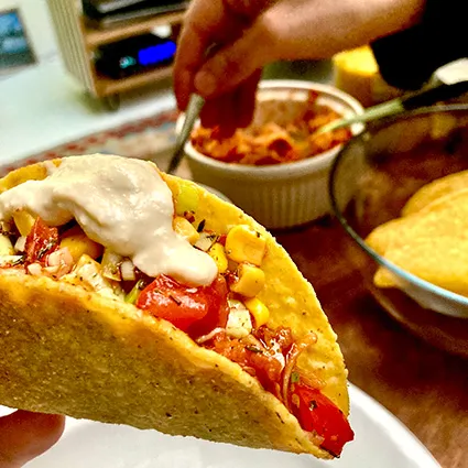 Jackfruit taco’s met maissalsa