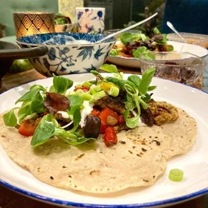 Home-made shoarma wraps